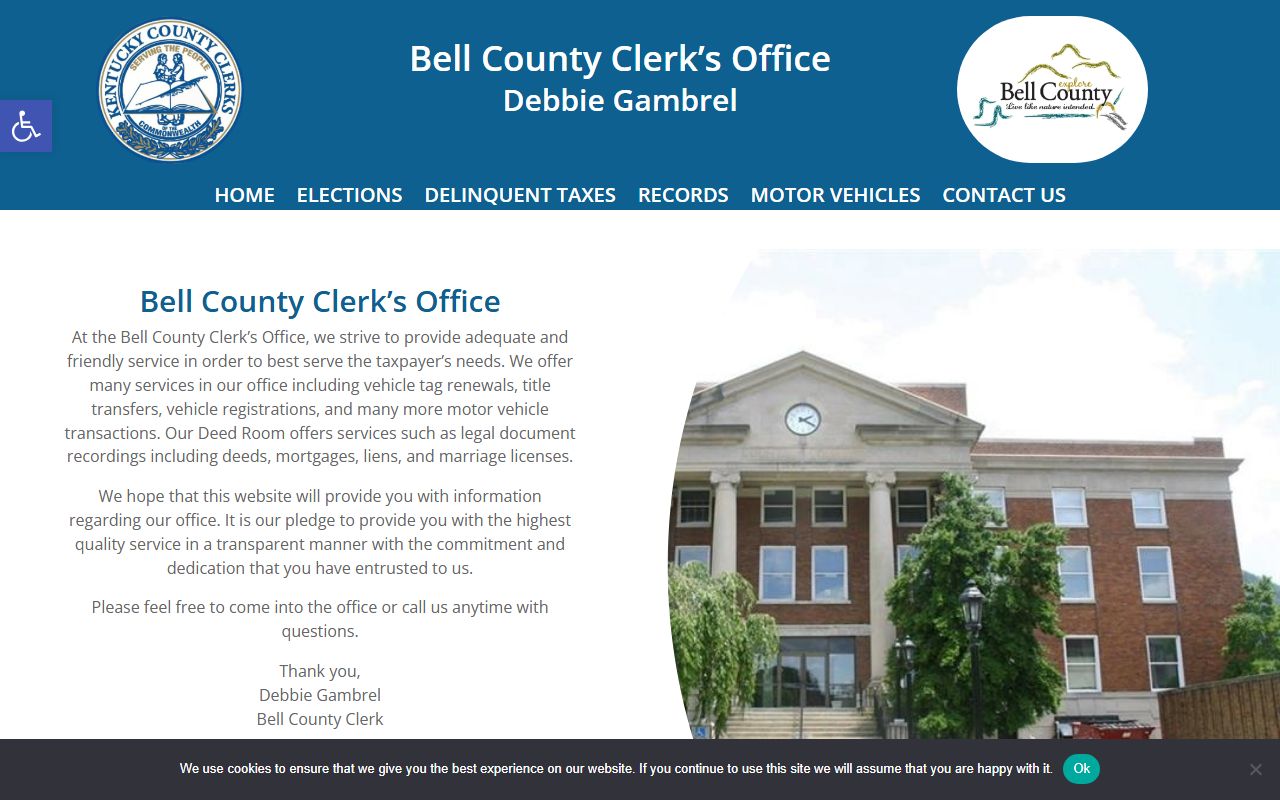 Bell County Clerk office building for death records