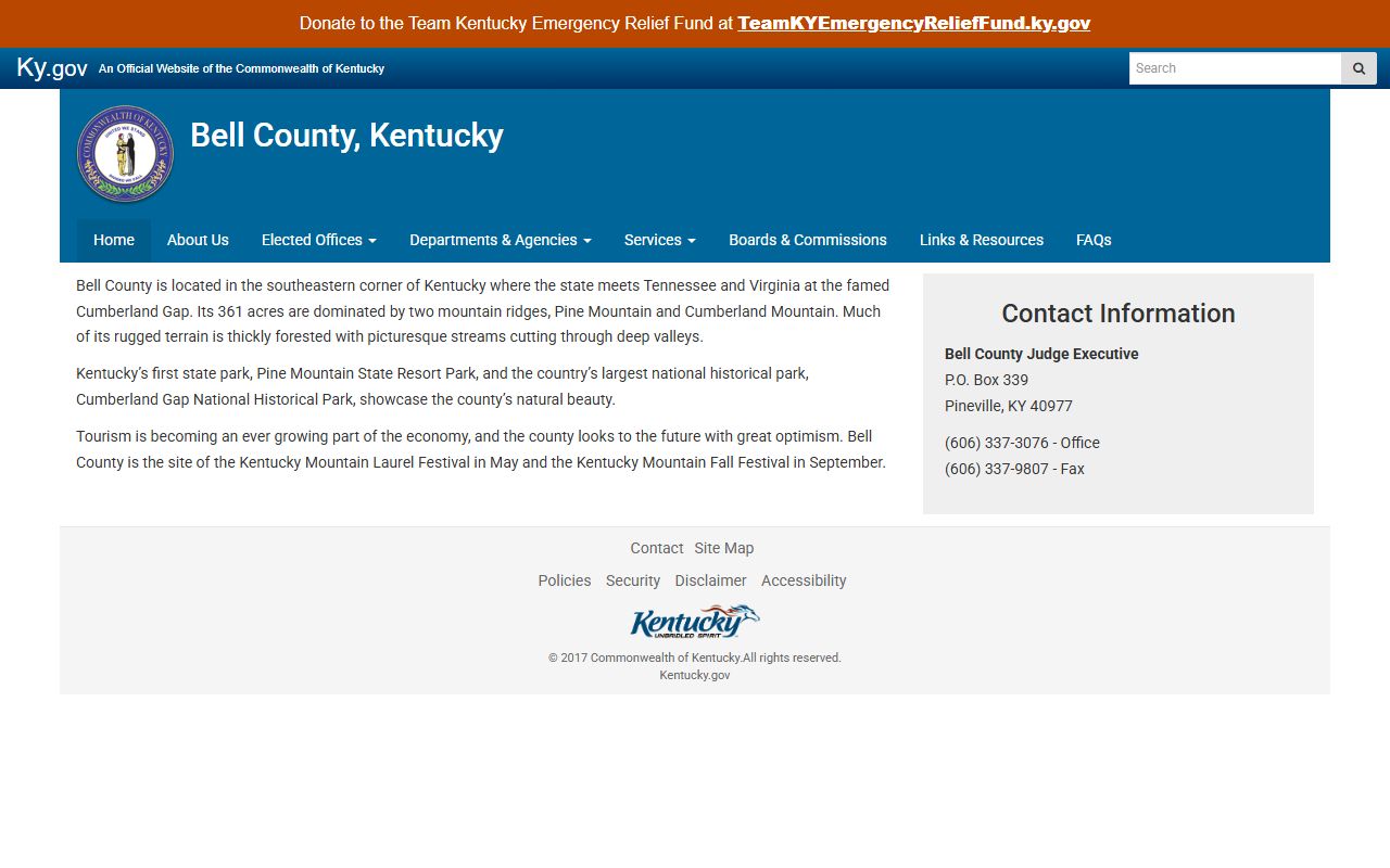 Bell County Clerk website for accessing death records