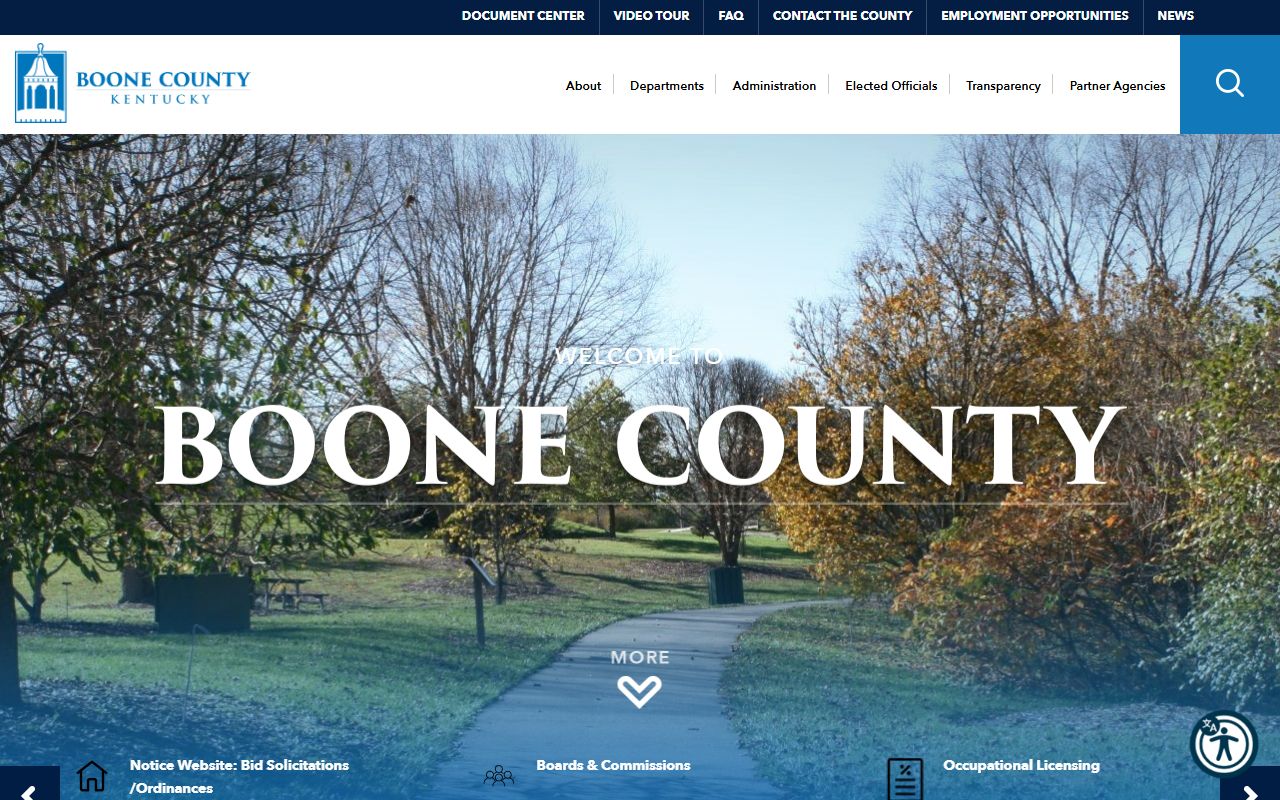 Boone County government website for death records information