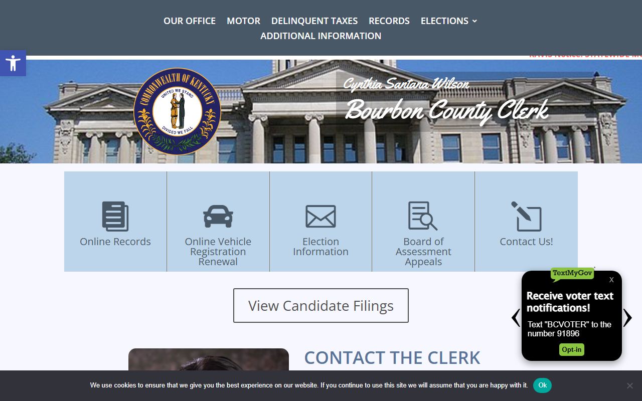 Bourbon County Clerk office in Paris for death records access