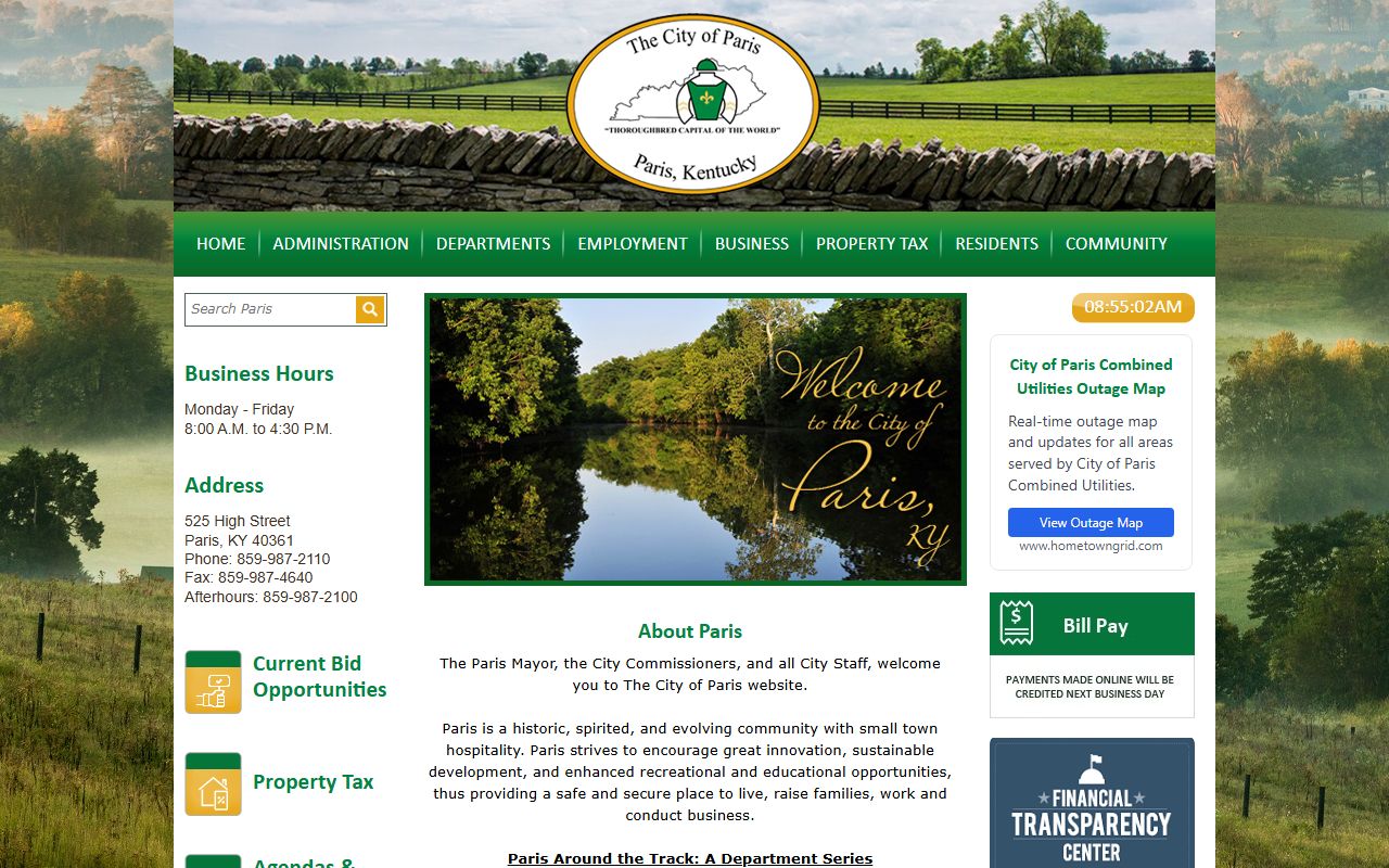 Paris city view for Bourbon County death records research