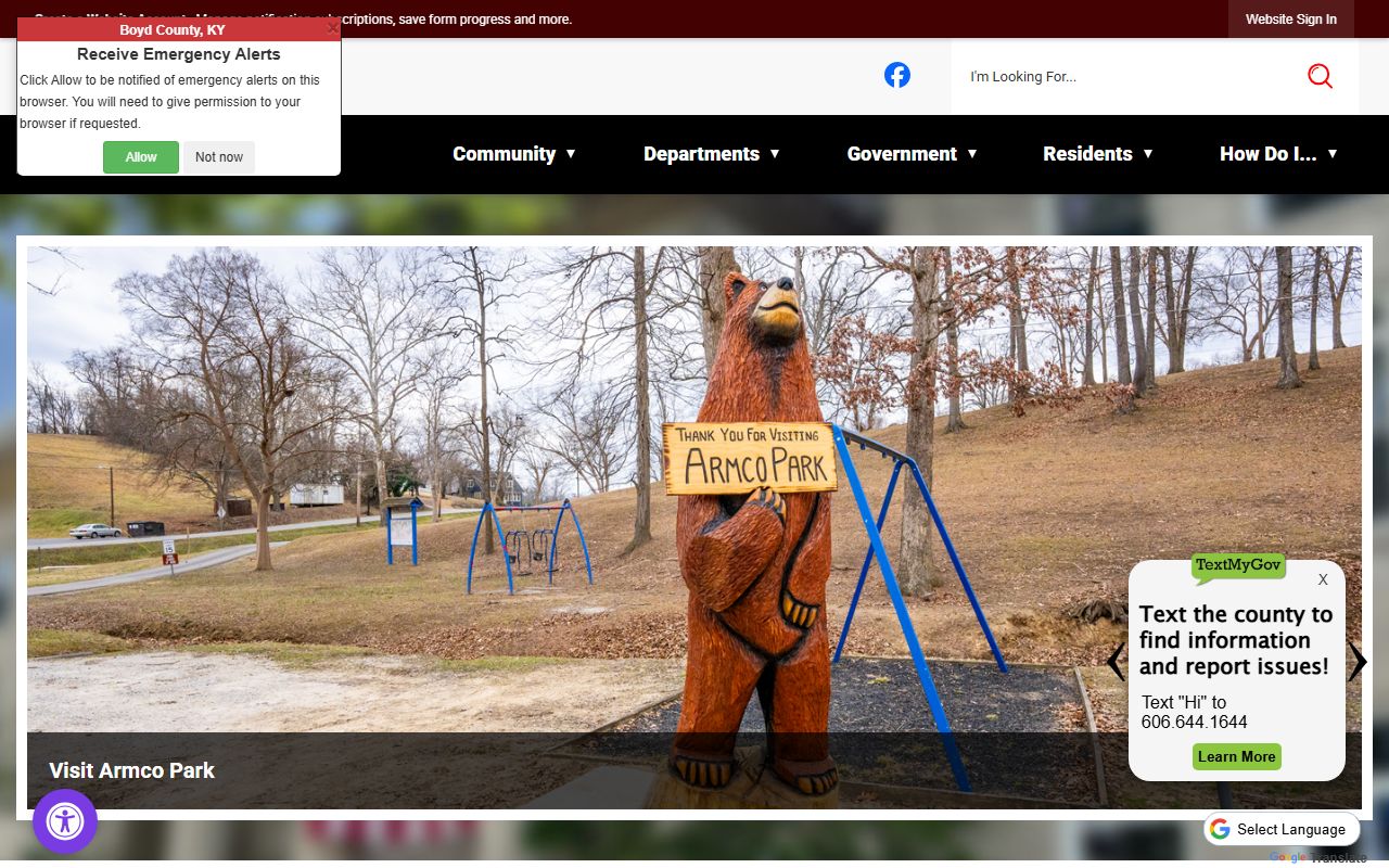 Boyd County Clerk website for death records access