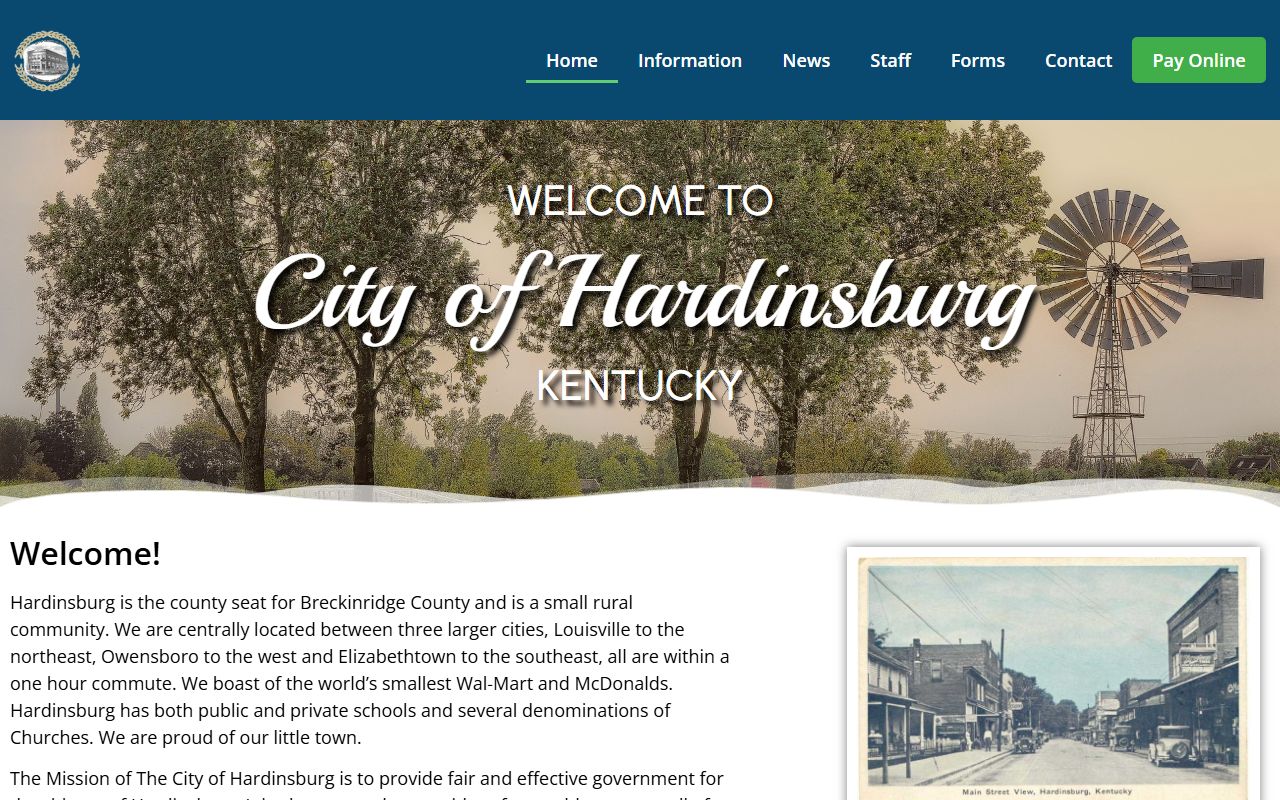 Hardinsburg city view for Breckinridge County death records research