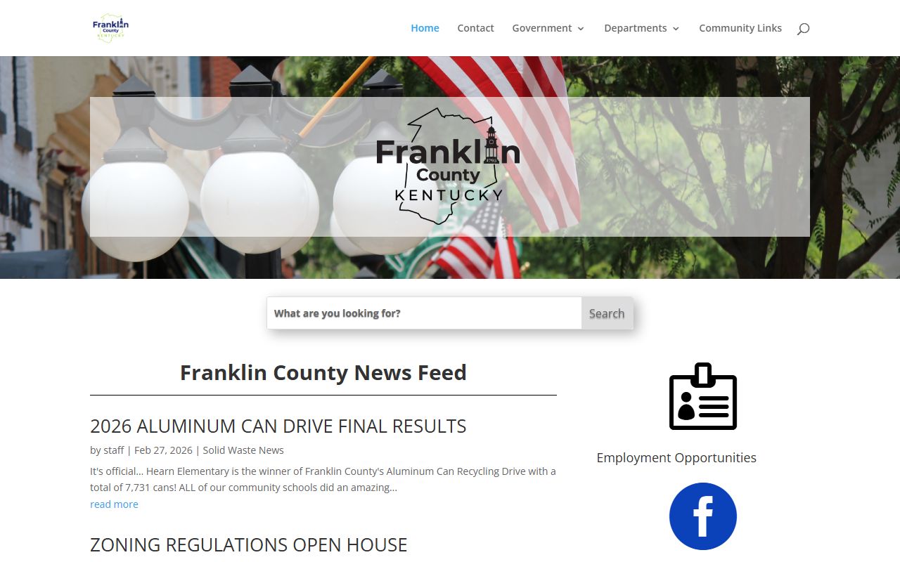 Franklin County Clerk website for death records information