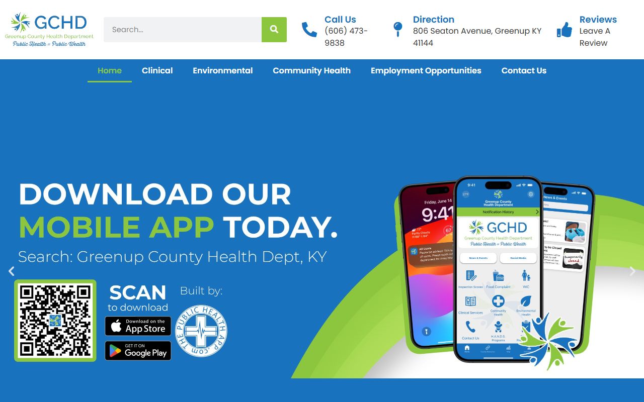 Greenup County Health Department for death records