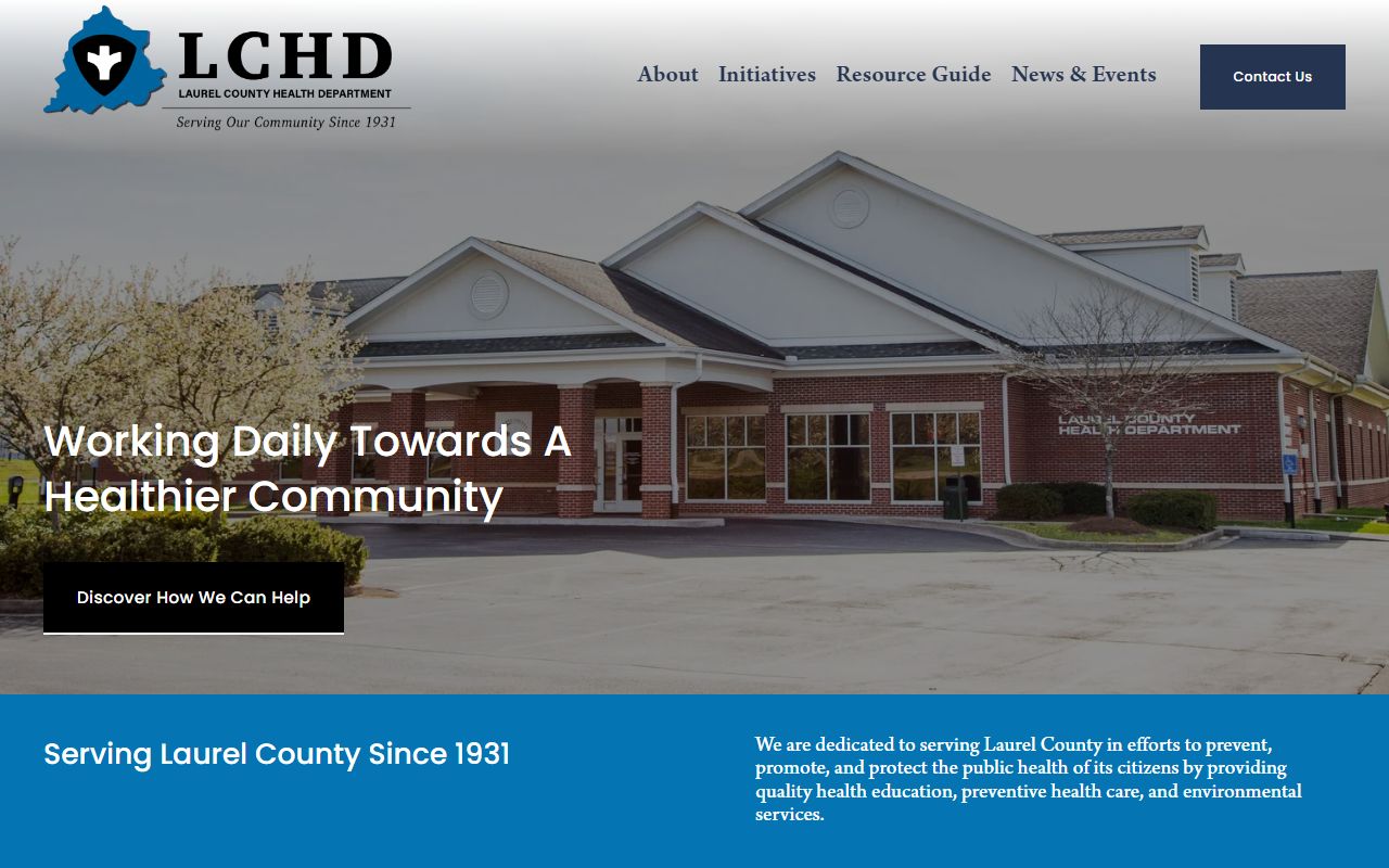 Laurel County Health Department office for death records assistance
