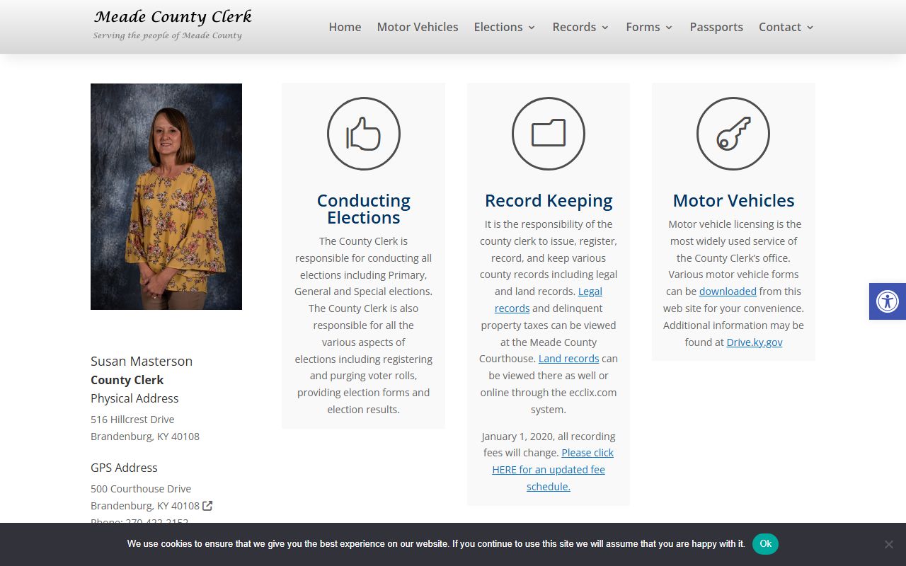 Meade County Clerk office in Brandenburg for death records