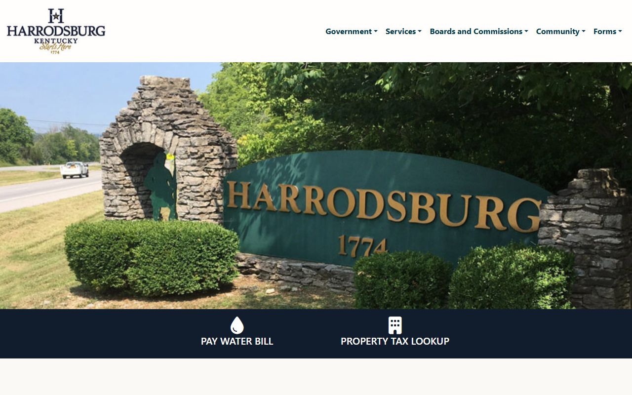 Harrodsburg city view for Mercer County death records research