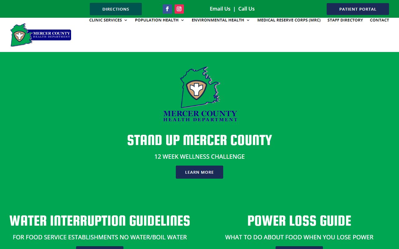 Mercer County Health Department building for death records services