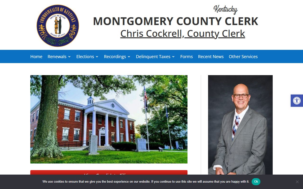 Montgomery County Clerk office in Mt. Sterling for death records