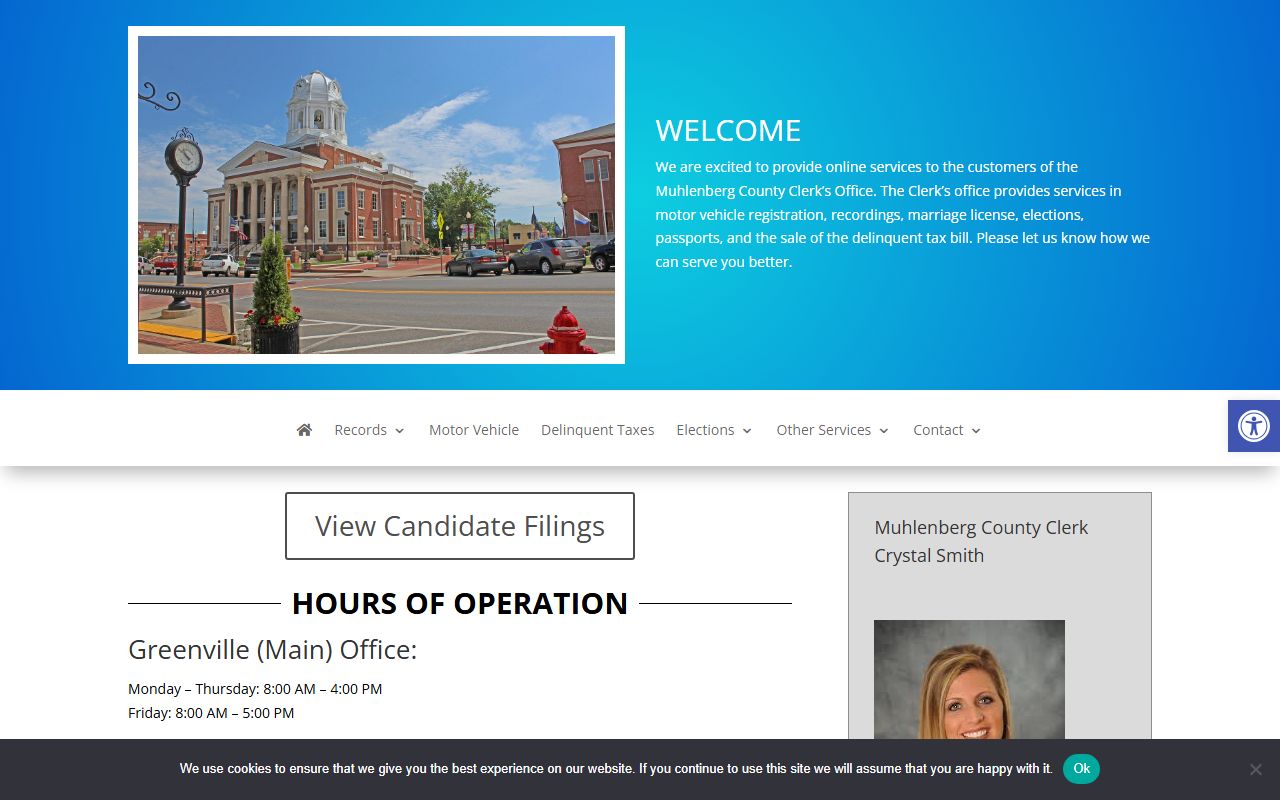 Muhlenberg County Clerk office in Greenville for death records