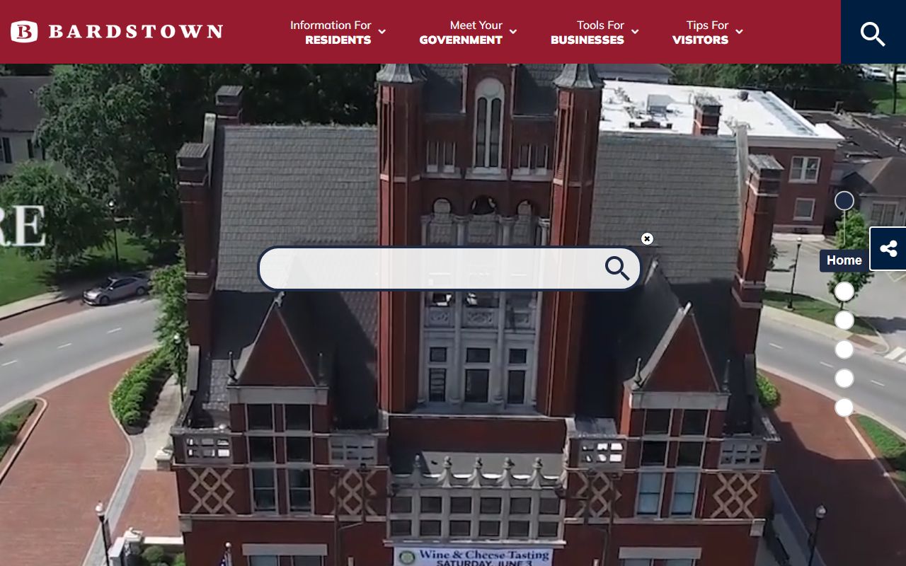 Bardstown city view near Nelson County death records office