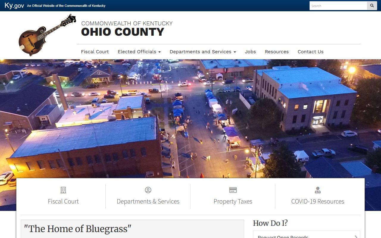 Ohio County Clerk website for accessing death records