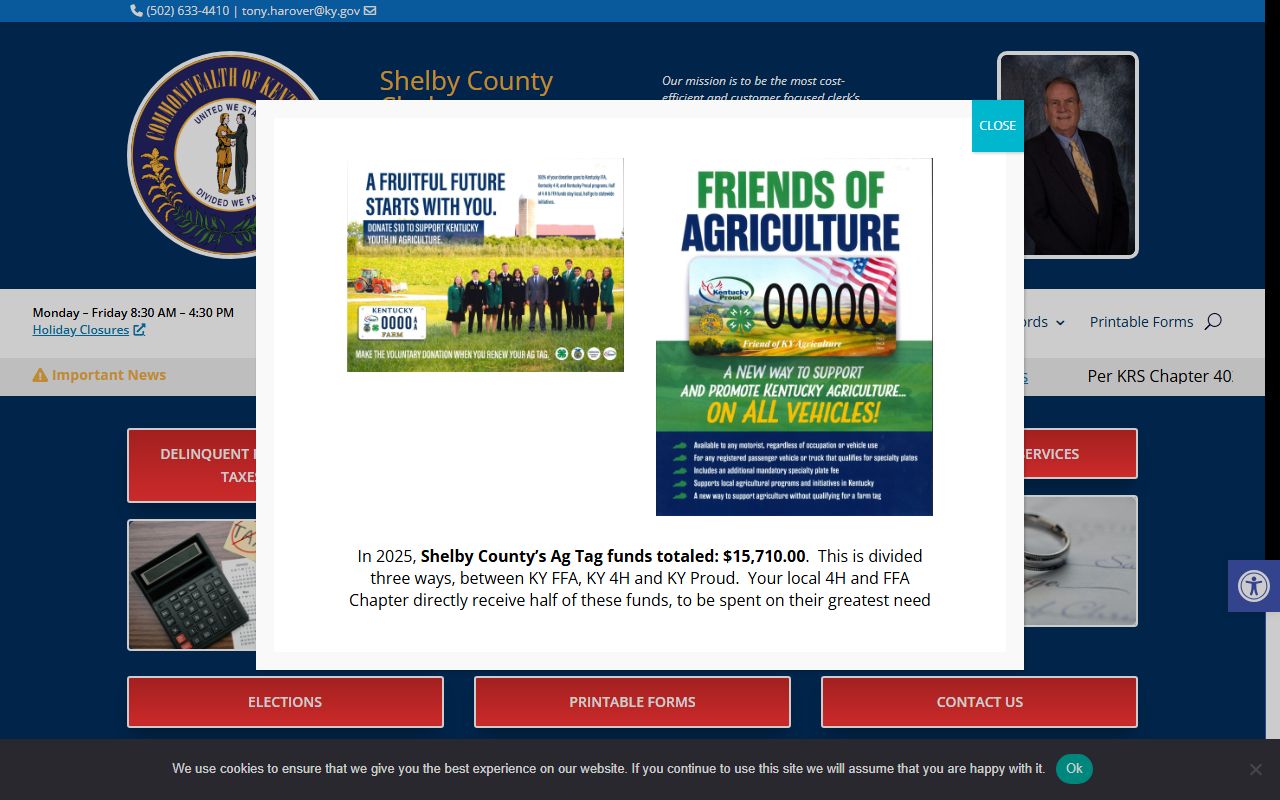 Shelby County Clerk office for death records in Shelbyville