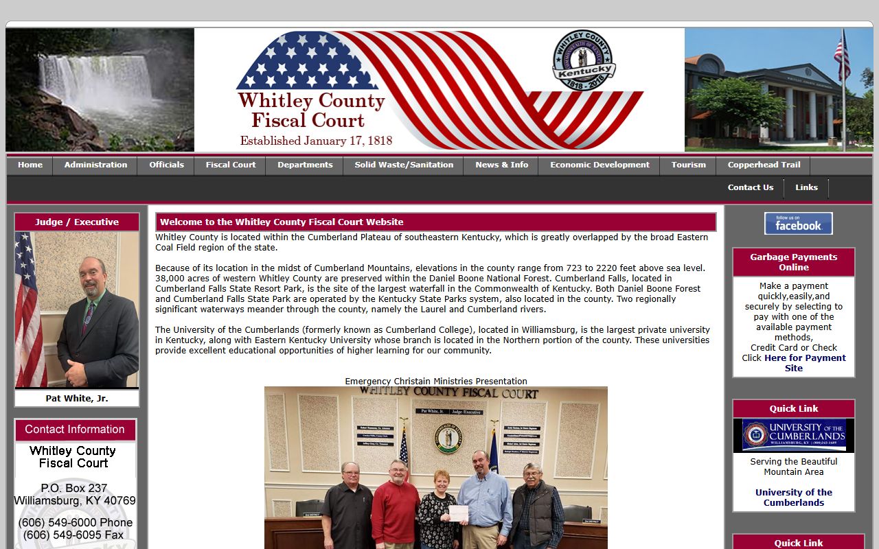 Whitley County website resources for death records